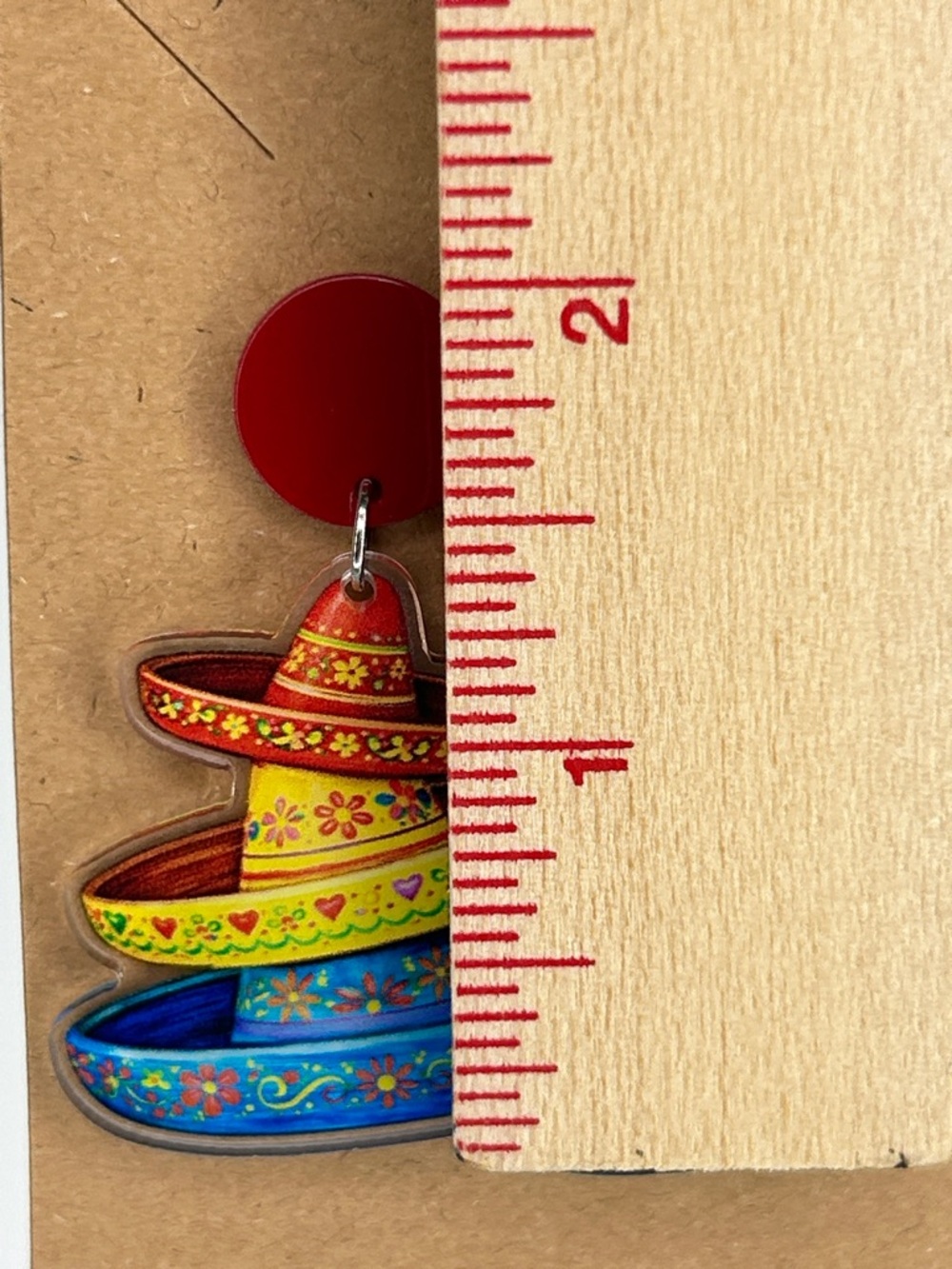 Colorful Sombrero Statement Earrings cinco de Mayo Fashion Jewelry - Picture 3 of 4